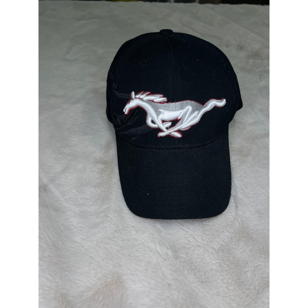 Sam's Cap Ford Mustang Baseball Hat Embroidered Pony Logo Black OSFA